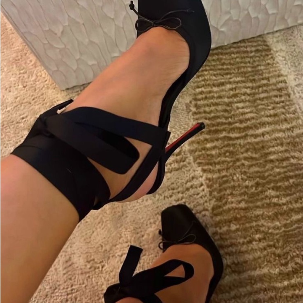 Red bottom Ballet style Inspired Heels red/black